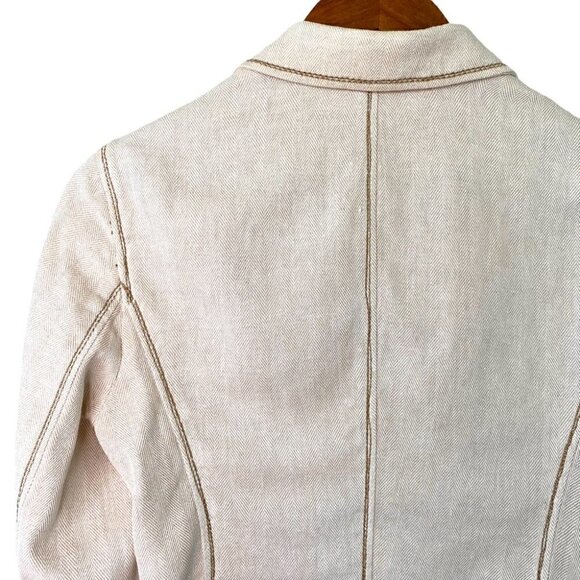 J. Jill linen &  cotton blazer, fitted, unlined, business casual - Picture 9 of 12